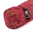 Yogamattentasche Bhakti Bag, weinrot, Batik-Muster Design, 100% Baumwolle, für Yogamatten und Schurwollmatten bis 66 cm Breite