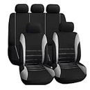 Camidy Car Seat Covers Full Set, Universal Seat Covers for Cars, Car Seat Protectors Front and Rear Seat Protective Covers Driver Seat Covers Fit for Most Vehicles