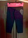 Victoria's Secret BLING ANGEL & HEART Yoga Crop pant > Black/Coral Pink> Small