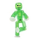Zing StikBot Single Pack - Includes 1 StikBot - Collectible Action Figures and Accessories, Stop Motion Animation, Ages 4 and Up (Clear Light Green Sparkle)