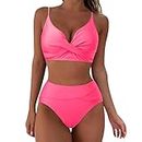 OSFVNOXV Mesh Splicing One Piece Swimsuit Women Tummy Control Push Up Swimsuit High Waist Sling Tankini Two Piece Swimsuits Prime Deals Fall