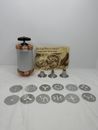 Vintage Mirro Cookie Pastry Press Aluminum w Copper 12 Discs 3 Tips 3” Barrel
