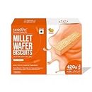 Skyroots Millet Wafer Biscuit, Crispy and Crunchy, Anytime munching, Orange, 420 gm (70 gm×6)