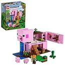 LEGO Minecraft La Pig House, Set con Casa Giocattolo, Animali e Personaggi come Alex e Creeper e 2 Figure di Maiali, Giochi per Bambini, Bambine, Ragazzi e Ragazze da 8 Anni, Idee Regalo 21170