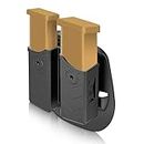 Universal Double Magazine Pouch, 9mm/.40 Cal Magazine Holster Double Stack Magazine Holder with Paddle for Glock/H&K/S&W/Ruger/Sig Sauer/Springfield/Taurus/Beretta/CZ/Walther and More