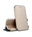 SmartPoint Hard Flip for iPhone 6 Plus, 360 Hard Fit Flip Folio Leather Case Cover with Magnetic Closure for iPhone 6 Plus - Gold