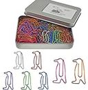 Cute Paper Clips Assorted Sizes Colors - 120 Counts Funny Penguin Shaped Paper Clips Bookmarks, Fun Office Supplies Gifts for Women Men Coworkers