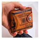 Cartera de cuero para hombre RFID doble pliegue bloqueo tarjeta billeteras genuinas delgado soporte para hombres