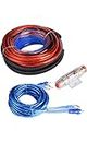 Daz Cam Brand 4.5M 8GA RED TRANSPARENT POWER CABLE, 0.8M 8GA BLACK TRANSPARENT GROUND CABLE, 5M RCA INTERCONNECT CABLE, 5M 18GA BLUE REMOTE CABLE, TwO 8GA Ring Terminals, Two 8GA Spade Terminals
