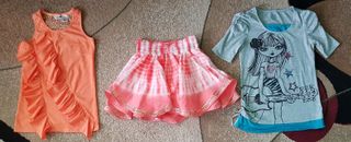 Lot of 3 Girls Clothing Top T-Shirt Skirt Sequine Size 10-12