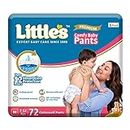 Little's Comfy Baby Pants - Premium, 12 Hours Absorption, Wetness Indicator, Cotton Soft, Medium, 72 Count