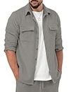 Lymio Casual Shirt for Men|| Shirt for Men|| Men Stylish Shirt (Rib-Shirt) (S, Grey)