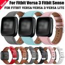 Genuine Leather Strap For Fitbit Versa 1 2 3 Versa Sense / Lite Smart Watch Band