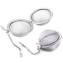 2 Pack Tea Strainer Infuser Ball - Stainless Steel Mesh Spoon for Leaves Herb Filter Fruit Squeeze (2 Tea Balls)