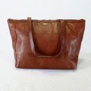 Fossil Carryall Tote Bag Large Brown Leather  Double Handle Shoulder Bag