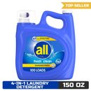all 4-in-1 Stainlifters Liquid Laundry Detergent, Sunshine Fresh,150oz,100 Loads