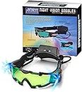 Spy Night Vision Goggles with Flip-Out, ALLOMN Adjustable Kids LED Night Green Lens Glasses for Hunting Racing Bicycling