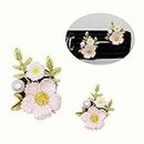 ORIESSE Pink Flowers Car Air Fresheners,2pcs Daisy Flower Car Vent Perfume Clips with Peony Car Scent,Cute Car Air Freshener,Women Car Accessories Interior Aesthetics