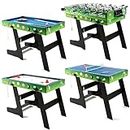4FT 4 in 1 Muliti Sports Game Table, Folding Combo Table-Soccer Foosball Table, Pool Table, Air Hockey Table, Table Tennis Table,Snooker Table Great Gifts for Kids