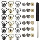 Micro Traders 60pcs 3 Color Round Craft Skewback Head Rivets with Pull Ring Studs for DIY Leathercraft Belt Strap Bag Shoes Decoration (with Screwdriver)