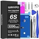 WAVYPO Battery for iPhone 6S, Upgraded 3200mAh High Capacity New 0 Cycle Battery Replacement for iPhone 6S Battery A1633 A1688 A1700 with Full Replacement Tool Kit