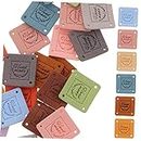CORHAD 45pcs Leather Color Label Dress Accessories Jewelry Tags Custom Tags Crochet Tags Clothing Leather Tags Handmade Tags for Crochet Pu Leather Knitting Tags Label DIY Clothes Labels