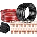4 Gauge Wire (25ft Each - Red/Black) Copper Clad Aluminum CCA - Primary Automotive Wire,Car Amplifier Power & Ground Cable, Battery Cable,Welding Cable for Car Stereo,Solar, Auto, RV Trailer & Marine