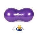 Fortitude Sports Boule de cacahuète Suisse 45 cm par 90 cm - Balle d'exercice pour Yoga, Fitness et thérapie Physique - Balle d'équilibre des cacahuètes Anti-éclatement - Violet