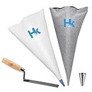 HK Grout Bag for Masonry and Tile Grouting, 13" by 24" Modern Grout Sealer with Pointing Tips for Mosaic Bricks Ceramic Small Joint with Heavy Duty Cement Concrete Mortar Applicator Tool Brick Jointer
