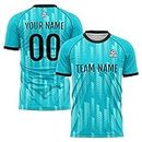 Custom Soccer Jersey Suit Uniform Adults Kids Personalized Soccer T-Shirts with Team Name Number Logo (Teal)