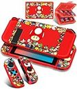 Xinocy (2in1 for Nintendo Switch Case +24 Switch Game Holder Cute Cartoon Slim Protective Cases Soft Shell for Kids Boys Teens Girls Girly Design Funny Aesthetic Covers for Switch 2017,Red