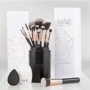 Niré Beauty Professional Makeup Brushes - 15-piece Award Winning Vegan Makeup Brush Set with Case, Beauty Blender, Brush Cleaner, Guide, Gift Box