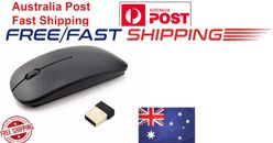 Wireless Mouse New 2.4GHz Optical Sensor Mouse for All Laptop PC Black DCF AUS!!