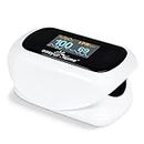 Easy@Home Fingertip Pulse Oximeter SpO2 Blood Oxygen Saturation Meter and Heart Rate Monitor, Rotatable OLED Display with Batteries Included, Portable Lanyard and Carrying Package-EHP035