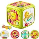 swadesi krafts 5 in 1 Activity Toys for 1 Year Old Boy - Animal Voices, Instrument Sounds, Drum Box with Lights, Musical Toys for Kids 1 Years & Toddlers Toys A4