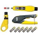 KLEIN TOOLS Coax Installation and Cable Testing Kit with Crimper, Stripper, Tester and F-Connectors VDV002-818