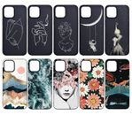 Case for iPhone 11 12 Pro Max 8 7 Plus XZ 5 Black Pattern Back Case Phone Cover