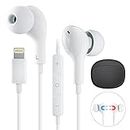 iPhone Earphones Wired Lightning Headphones Earphone [Apple MFi Certified] Built-in Microphone & Volume Control Noise Canceling Isolating Headphones for iPhone 13/12/11 Pro Max Xs/XR/X/7/8 Plus