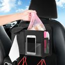 All-in-One Car Trash Hanging Car Garbage Can with Storage Pockets & Wipes Holder