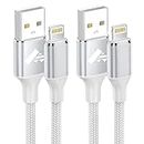 Aioneus iPhone Charger Cable 1M 2Pack, [Apple MFi Certified] iPhone Charging Cable Braided USB A to Lightning Cable iPhone Cord Fast Charging for iPhone 14 13 12 11 Pro Max XR XS 10 8 7 Plus 6s 6,iPad