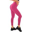 Walifrey Gym Leggings for Women, High Waisted Hot Pink Leggings for Women Workout Gym Sports L-XL