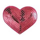 Confezione da 5 applique a forma di cuore ricamate con paillettes, da applicare con cucitura o ferro da stiro su toppe Rose