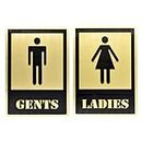 Buzz Cool Gents Ladies Acrylic Men Women Signage Self Adhesive Sticker for Toilet Bathroom Restroom Glass Doors Wooden Doors Offices Hospitals Mall and Business Sign Stickers