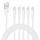 [ MFi Certified ] 5Pack 6ft iPhone Charger Cable, Long Lightning Cable 10 Foot, High Fast 10 Feet iPhone Charging Cable Cord Connector for iPhone 12 Mini 12 Pro Max 11 Pro MAX XS Xr X 6 AirPods