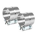 DOCAS 3 Inch Exhaust Clamp, Lap Joint Band Clamp Stainless Steel 2PCS