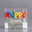 Creative Converting 100118 Assorted Primary Color "Happy Birthday!" Candle Pick Set - 14/Set