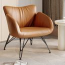 Modern Leather Accent Chair Armchair w/Steel Frame Living Room Single Chair