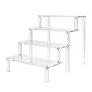 JUMRHFAN Perfume Organiser, Acrylic Risers Display Stand, 4 Tiered Display Shelf for Cupcake Dessert Stands Cologne Nail Polish Organizer Clear Acrylic Shelves for Collectibles