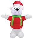 Outdoor Polar Bear Self Inflatable Mains Plug LED Illuminated 4 feet Christmas Figure Festive Seasonal Decoration IP44