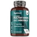 Multivitamin Tablets for Men & Women - 400Tablets (1+ Year Supply) 1 Tablet a Day with Water - with 27 Essential Multivitamins and Minerals Like Iron, Zinc,& Vitamin D - 9.5mm Vegan Micro Tablets